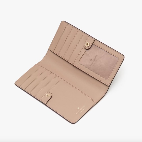 NWT Kate Spade Madison Slim Bifold White Leather Wallet KI366 Meringue White NEW - Picture 4 of 5